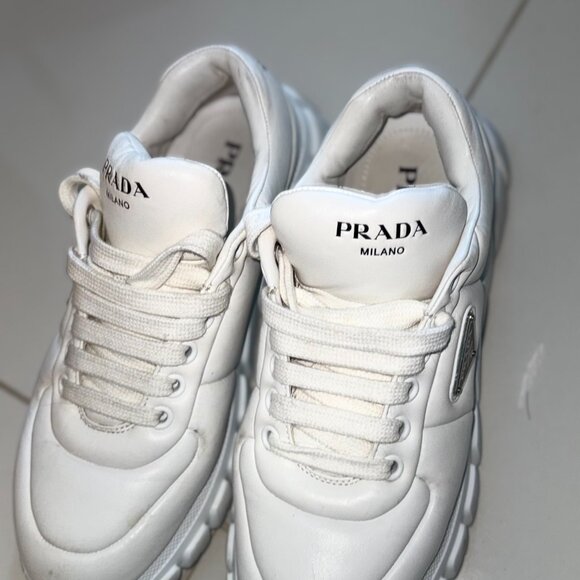 Prada Milano Chunky Sole Sneakers – White Leather – Size 40.5 (US 10) - Picture 3 of 6